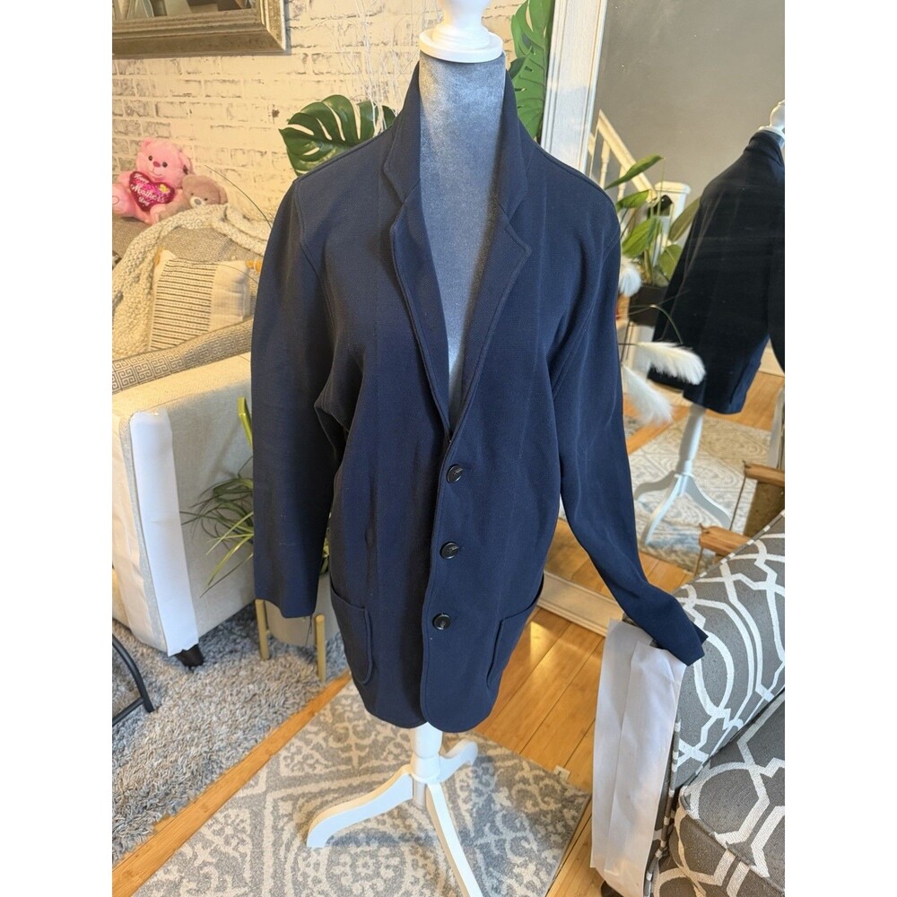 Maurizio Baldassari Brera Navy Button Up Swacket. Mens Size 54. Made In Italy